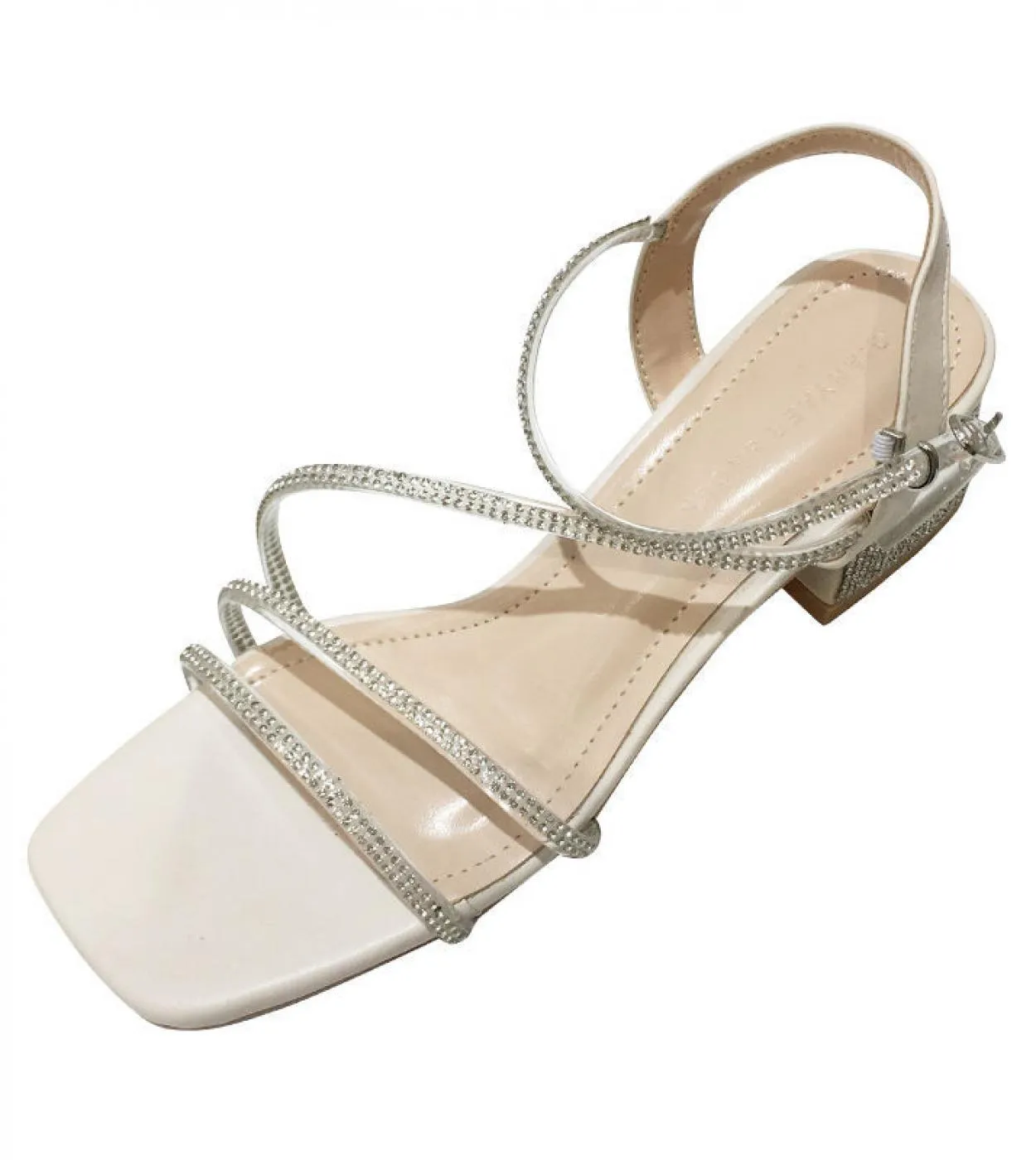 2022 New Ladies Fashion Rhinestone Narrow Band Wedge Sandals Women's Beach Summer Wedge Sandals Women's Shoes.