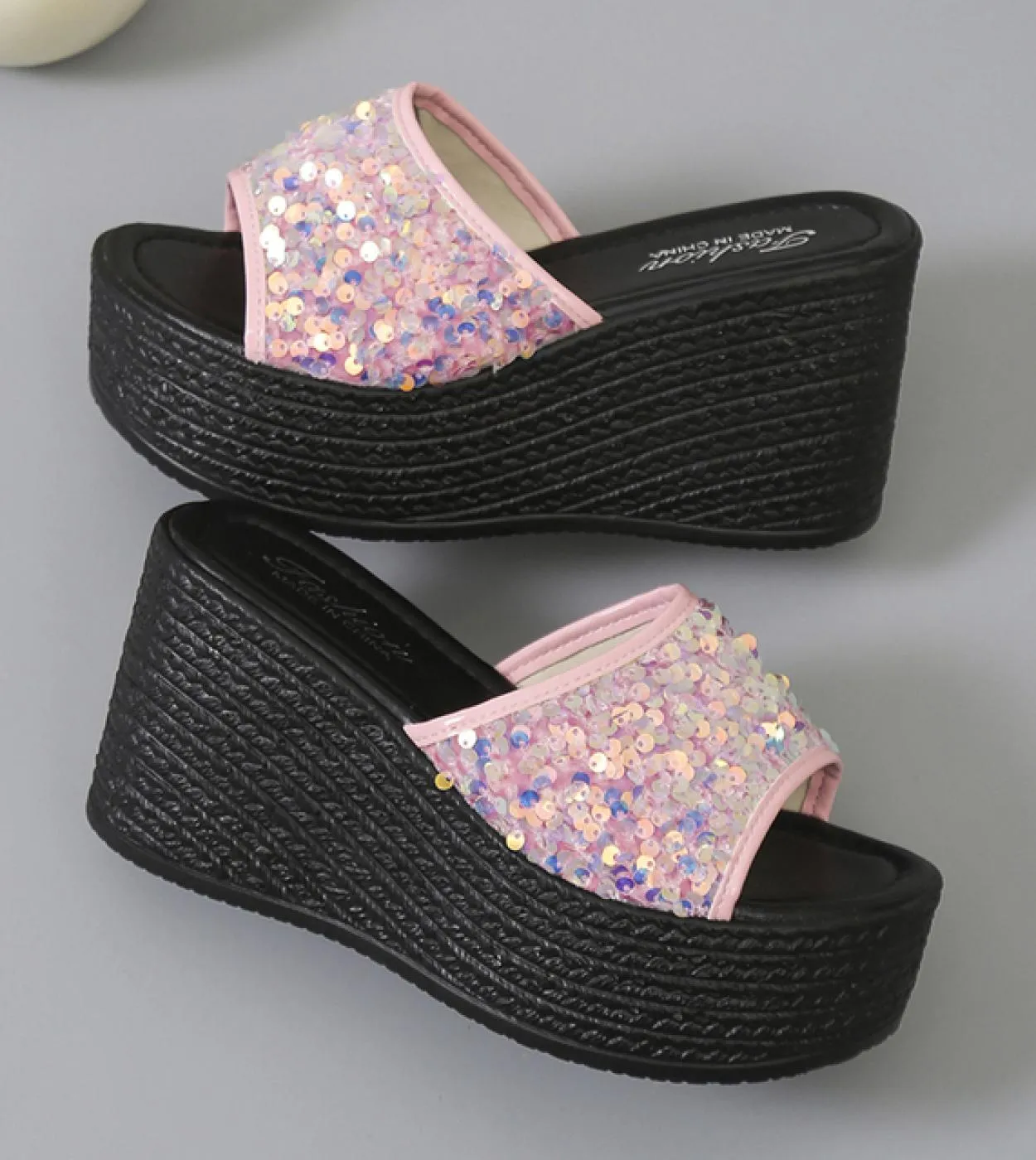 2022 platform sandals women's summer beach shoes slippers indoor outdoor fashion heels
