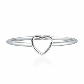 Anello in oro bianco con cuore