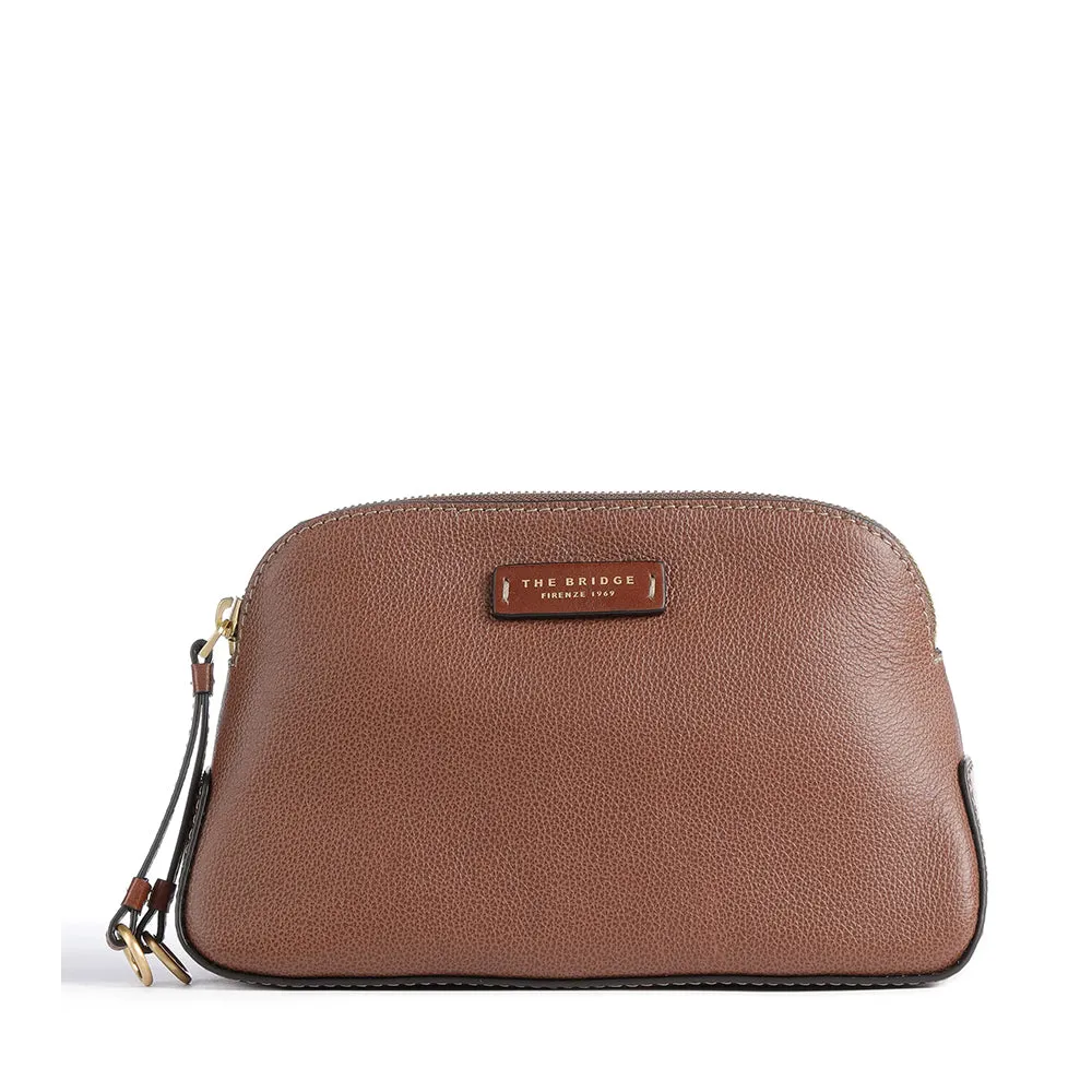 The Bridge Carlotta Brown Leather Beauty Case