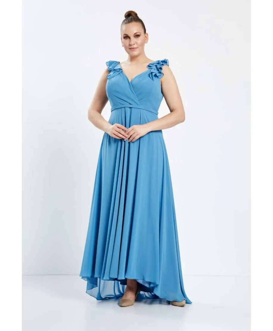 Blue Plus Size Formal Dress