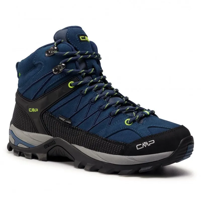 CMP Rigel Mid Uomo Trekking Shoes Waterproof Blue Yellow-Men