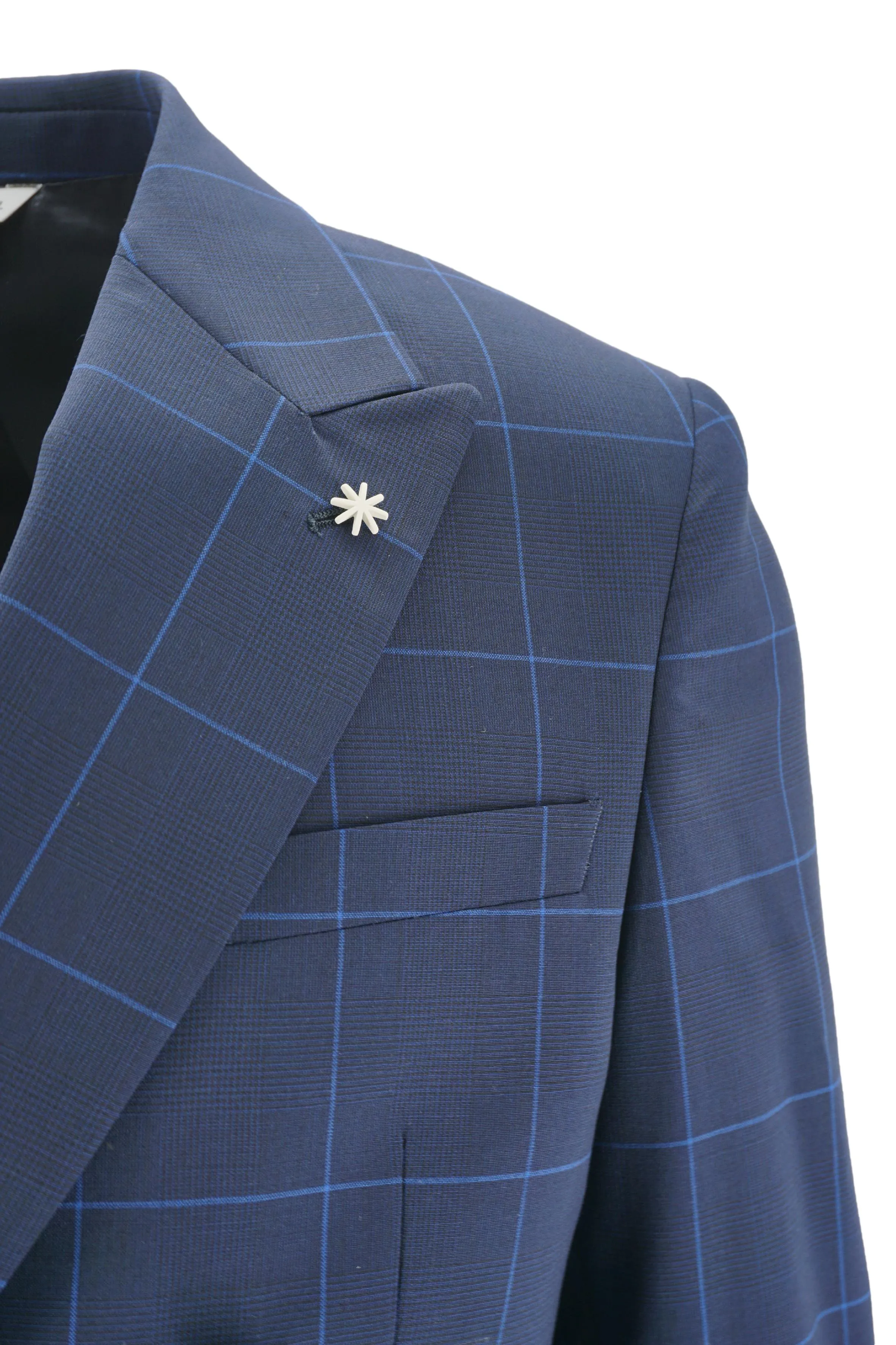 Double-breasted Suit with Pattern / Blue