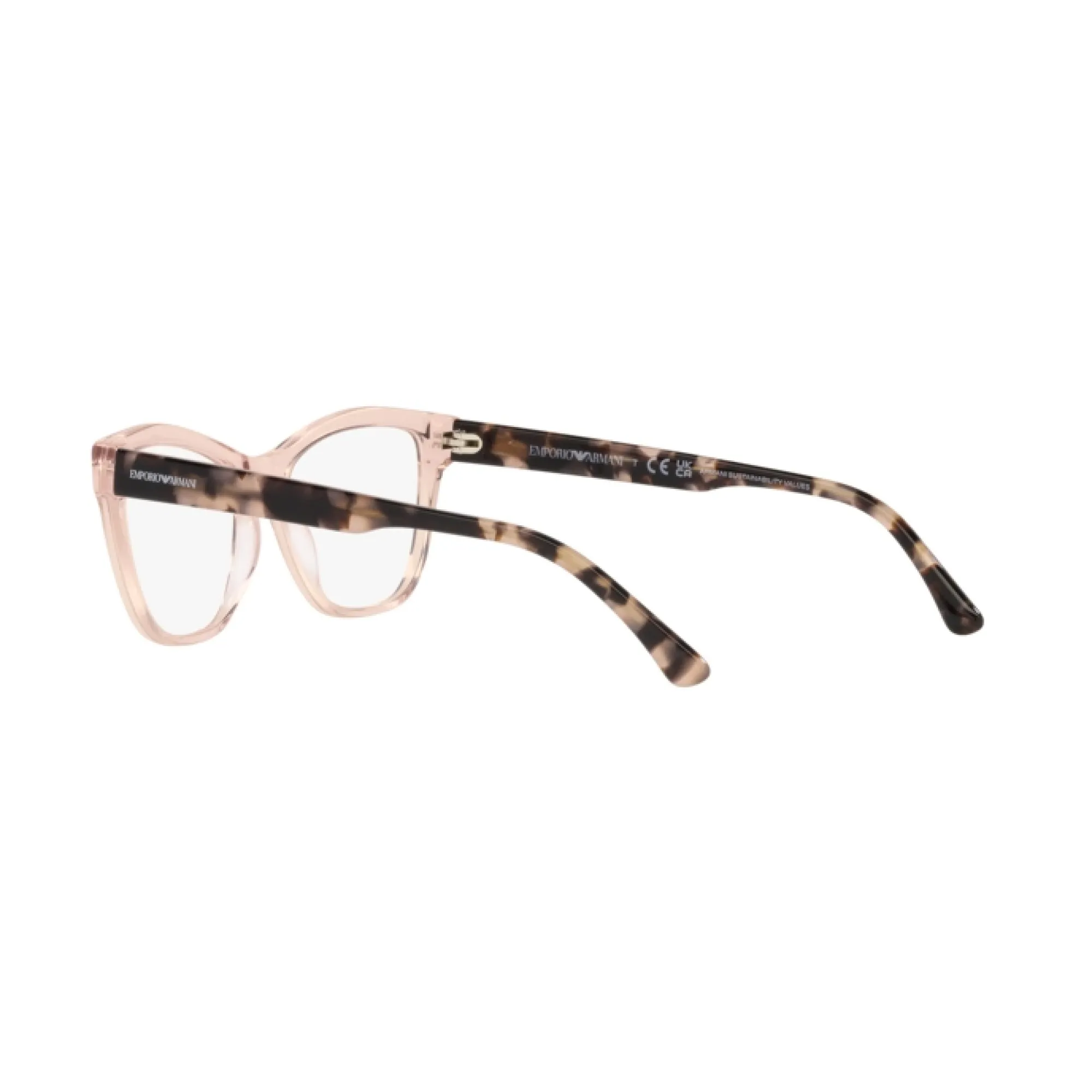   Emporio Armani EA 3193 - 5544 Rosa Trasparente Brillante | Occhiale Da Vista Donna 