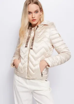 Gaudì Women's Beige Hooded Lightweight Jacket 311BD35002 2205
