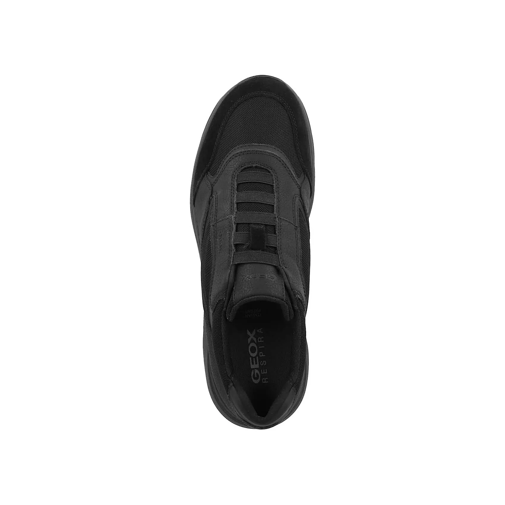 Geox Damiano Black Mesh and Leather Slip-On Sneaker.