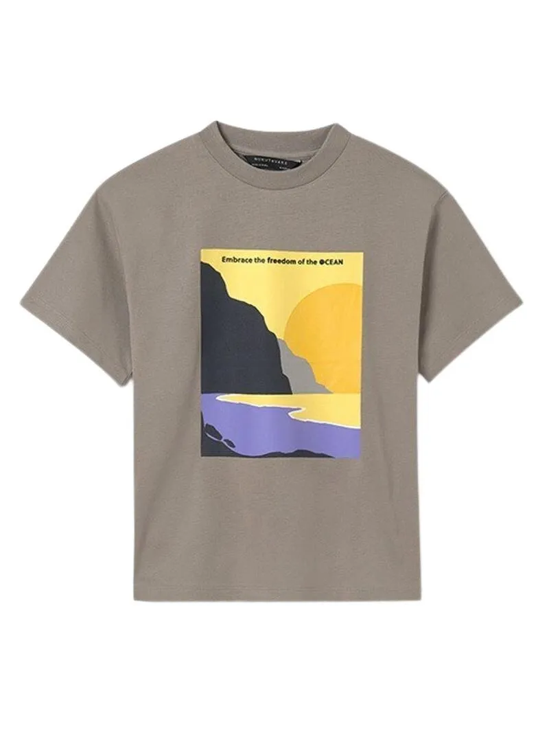 Mayoral Gray Landscape T-shirt for Boys
