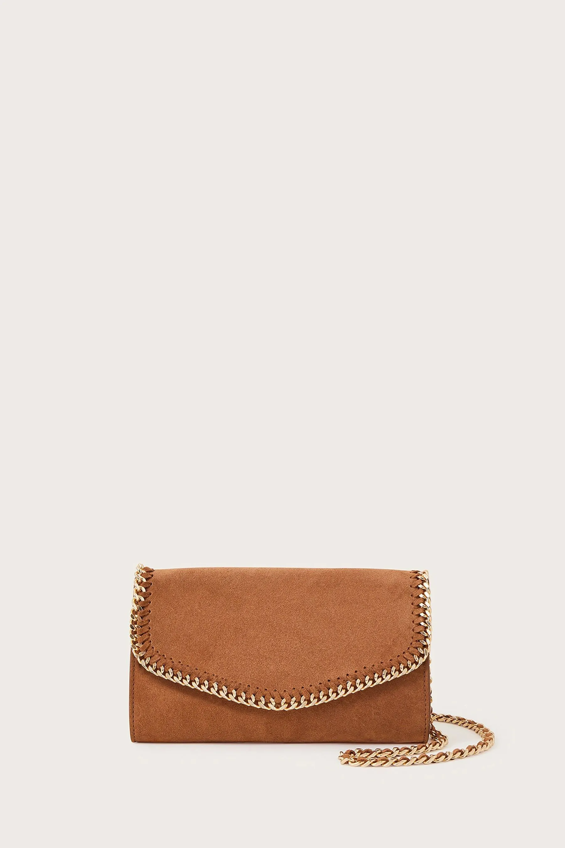 Monsoon - Borsa a tracolla scamosciata con catena
