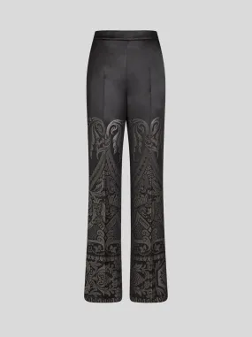 PANTALONI PALAZZO IN SETA JACQUARD