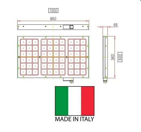 ROEHM ITALIA 542543 Piano magnetico elettro-permanenti a polo quadro 70 per fresatura, altezza 66mm 960x560mm, Forza totale 46.8
