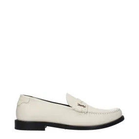 Saint Laurent Mocassini Uomo Pelle Bianco/Perla