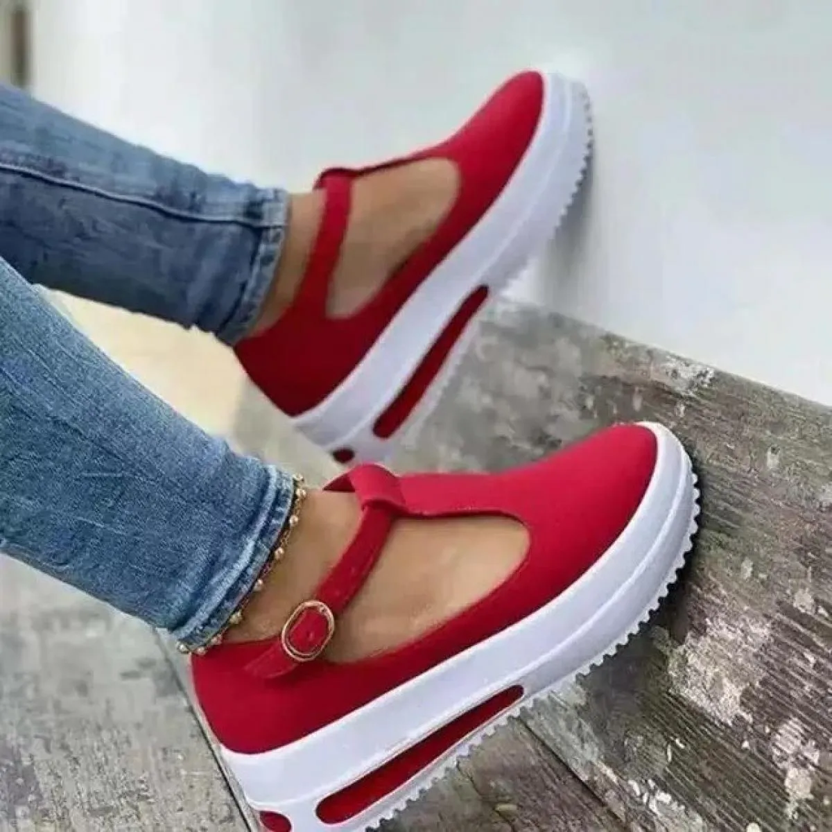Vintage Women's Wedge Sandals, Buckle Strap Platform Sandals with Thick Sole
