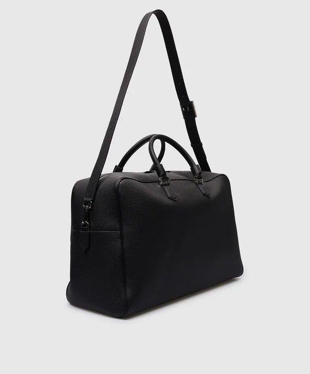 Serapian Black Travel Bag with Logo Print SRCCHMTR695648A001