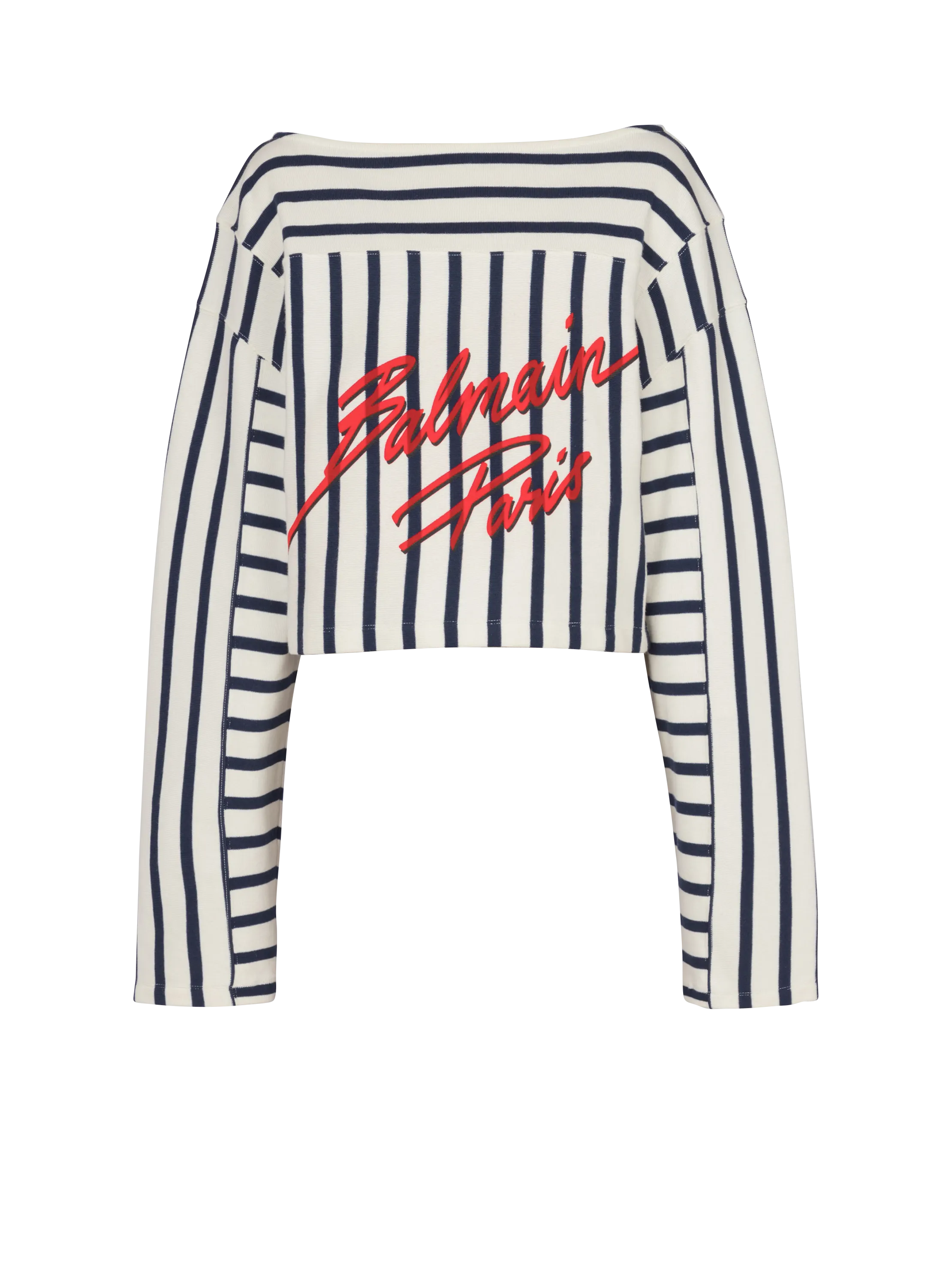 T-shirt a righe Balmain baseball a maniche lunghe