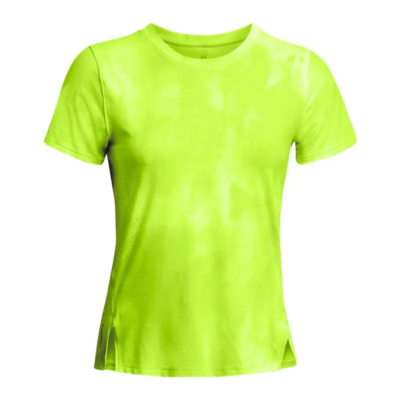 Women's Under Armour High-Visibility Yellow and Black Laser Wash Running Top