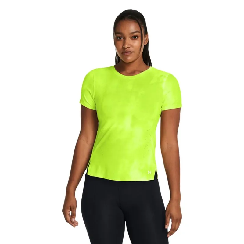 Women's Under Armour High-Visibility Yellow and Black Laser Wash Running Top